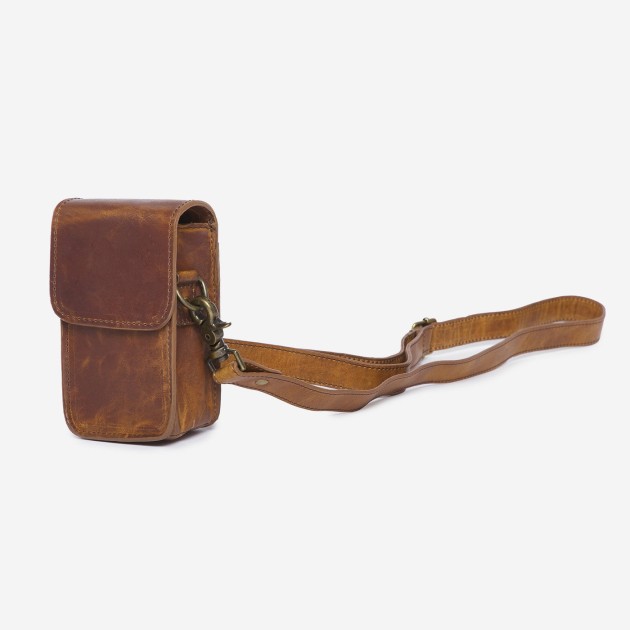 Ona Lisbon cuir Antique Cognac, étui photo bandoulière
