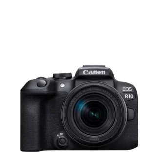 appareil photo Canon EOS R10 avec objectif RF-S 18-150mm, vue de face